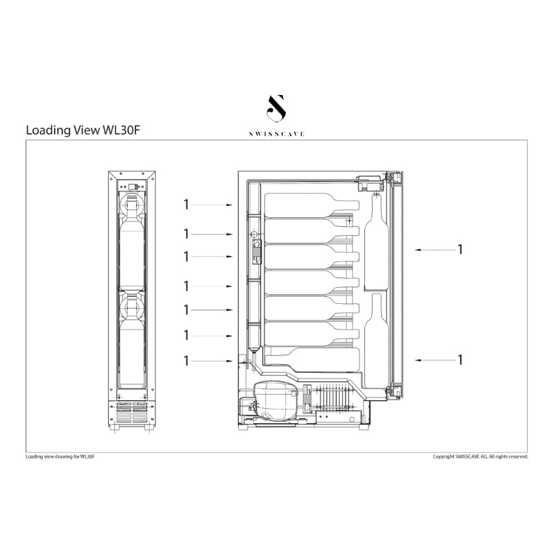 Swisscave Single Zone Wine Cooler WL30F - Swisscave - The Huffle Company