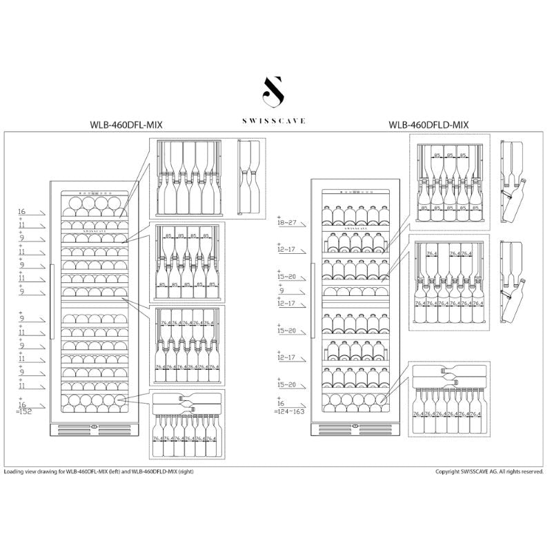 Swisscave Mix Dual Zone Wine Cooler WLB460DFLD - Swisscave - The Huffle Company