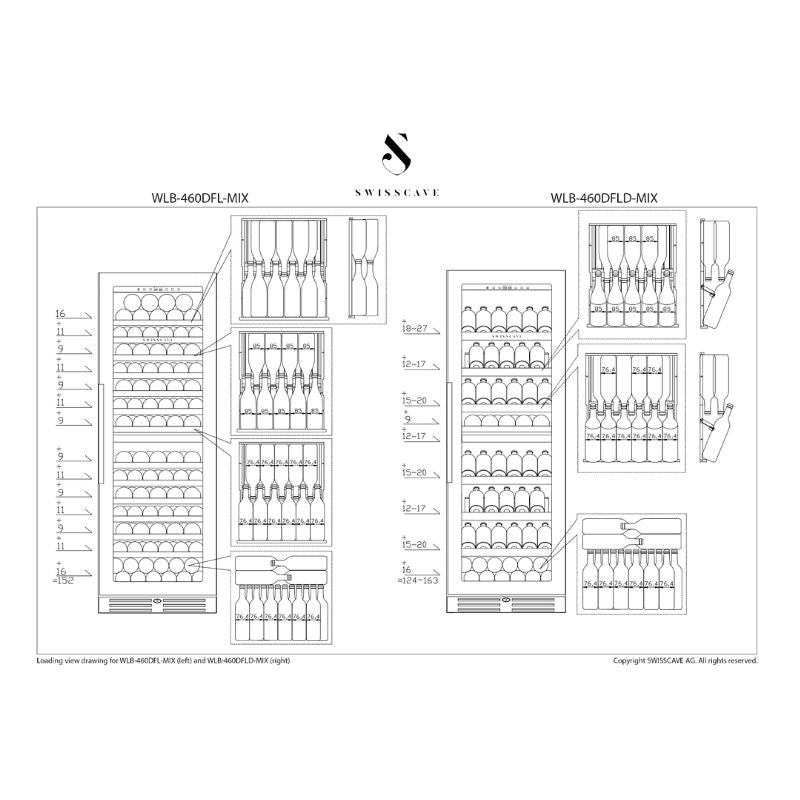 Swisscave MIX Dual Zone Wine Cooler WLB460DFL - Swisscave - The Huffle Company