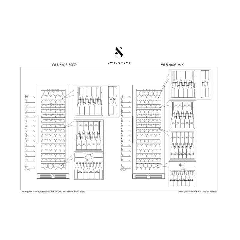 Swisscave Single Zone Wine Cooler WLB-460F - Swisscave - The Huffle Company