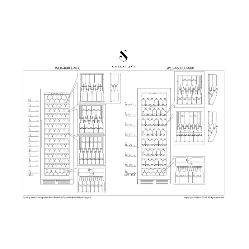 Swisscave Mix Single Zone Wine Cooler WLB460FL - Swisscave - The Huffle Company