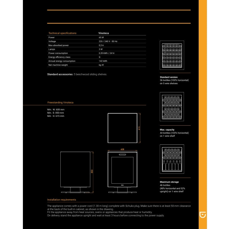 Irinox Vinoteca Wine Fridge Built In - Irinox - The Huffle Company
