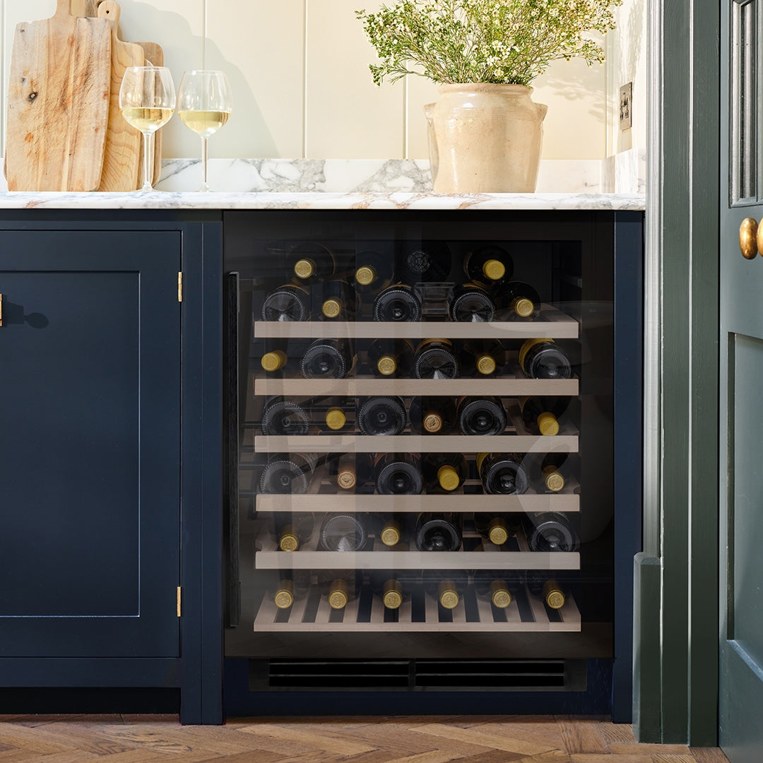 Caple Undercounter Single Zone Wine Fridge Black Wi6143BG - Caple - The Huffle Company